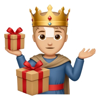 King Arthur hold carton box gift sticker