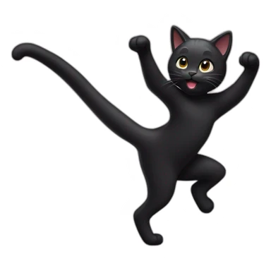 dancing black cat sticker