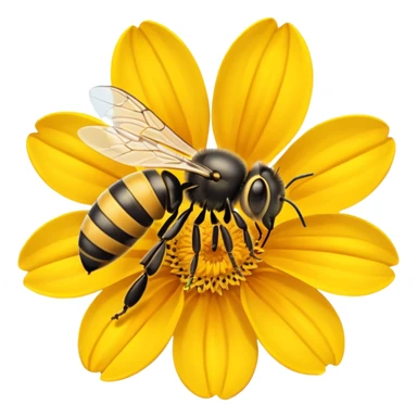 Flower with a bee sticker
