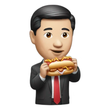President Xi eating hotdog sticker