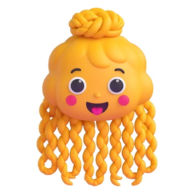 poo emoji with braids sticker