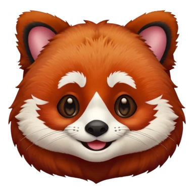 A red panda with no eyes and smiling sticker