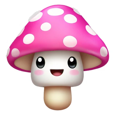 cute pink mushroom with glowing white polka dots sticker