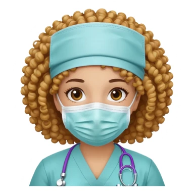 curly nurse sticker