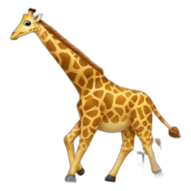 a giraffe in jeans jumping over a bridge sticker