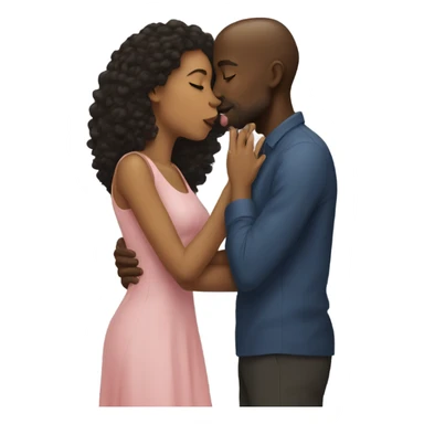 Black man mixed woman kissing sticker