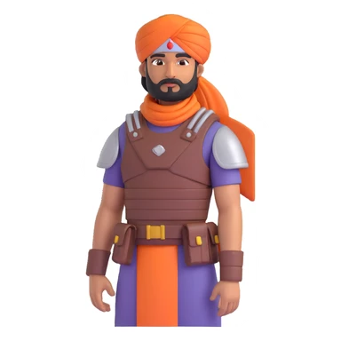 indian man with turban and body armor sticker