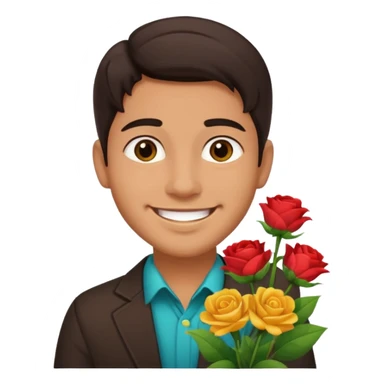 Cute Mexican guy giving you flowers sticker