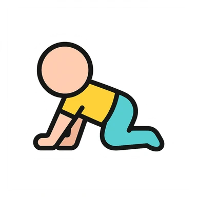 color outline icon of a person crawling sticker
