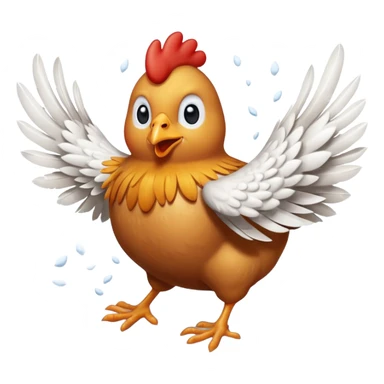 "Chicken flying in the wind during a snowstorm" sticker
