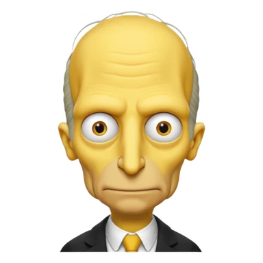 Mr. Burns, simpson, yellow skin tone, very very very long nose. complete yellow sticker