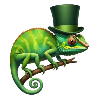 Chameleon with a top hat  sticker