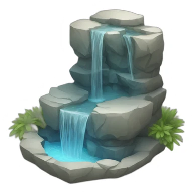 water spring with stone 2.5D sticker