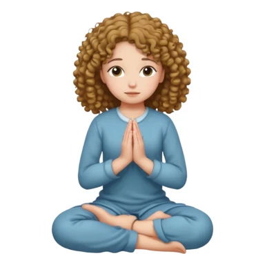 girl praying on knees curls  sticker