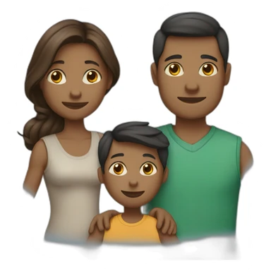 Family of 6, with 4 children, one of them a boy sticker