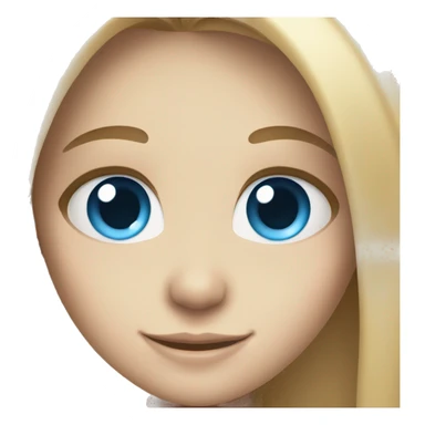 smiling girl with blue eyes and long hair sticker