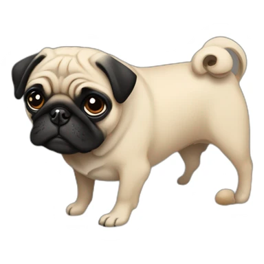pug color negro feo con cara de tonto sticker