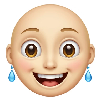 Emoji, laughing face with lots of tears of joy exactly from eyes, wide smile, big eyes sticker