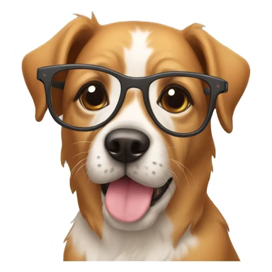 A dog with glasses sticker