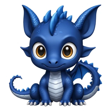 adorable midnight blue chibi dragon sticker