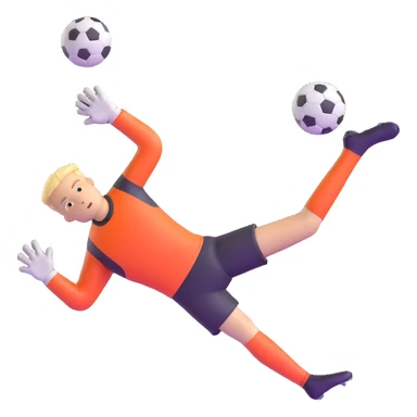 goalkeeper diving to catch soccer ball sticker