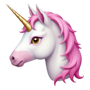 head of an anthropomorphised female unicorn horse, looking directly ahead, standard pose sticker
