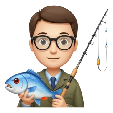 Accountant who wears glasses and loves fishing with fair skin and bold spot no hat sticker