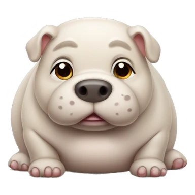 chubby dog hippo with a belly sticker