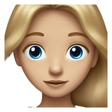 A sweet little girl with big blue eyes and shoulder-length light brown hair
 sticker
