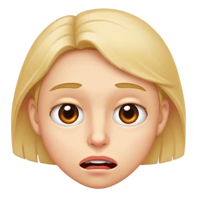 face biting its lip, looking uncertain and cautious sticker