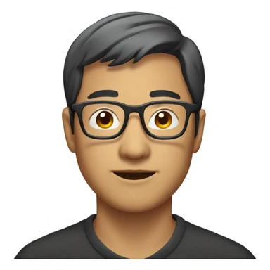 Asian man with glasses sticker