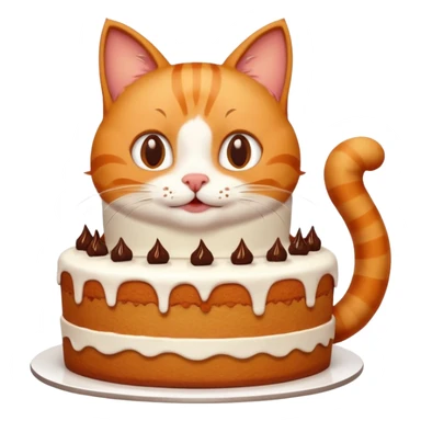 Happy cat eats big cate sticker