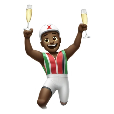 kola winning race with champagne sticker