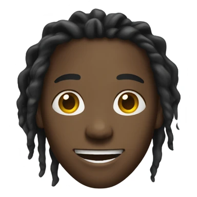 Black guy with dreadlocks and light smile sticker