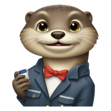 Loutre avec un téléphone spam sms sticker