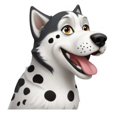 Husky with dalmatian sticker