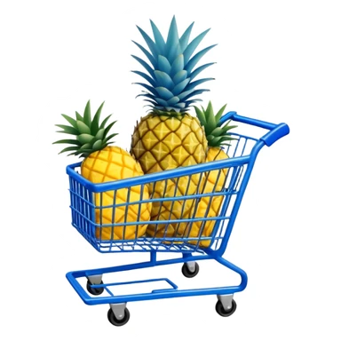 pineapples in a blue Shopping cart  sticker