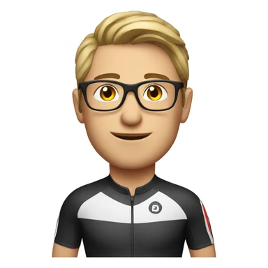 caucasian 28 year old cyclist with glasses wearing red sticker