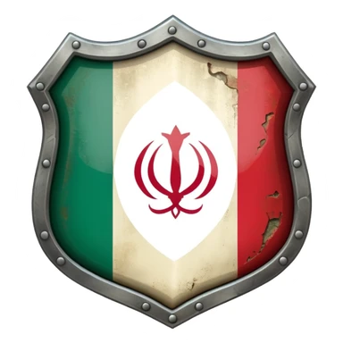 rectangular shield with the flag of Iran sticker