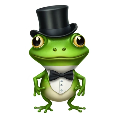 Frog wearing a top hat and bow tie standing on two legs sticker