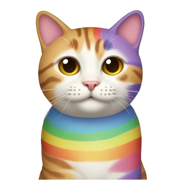 cat with rainbow stripes sticker