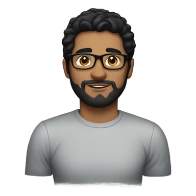 a 30 years old boy. with black hair and a little beard. with black glassess. sticker