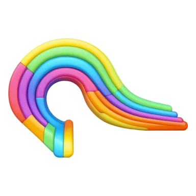 3D, a single psychedelic colored line with beveled edge sticker