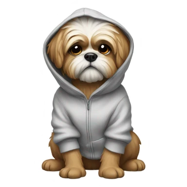 Shitzu wearing hoodie sticker