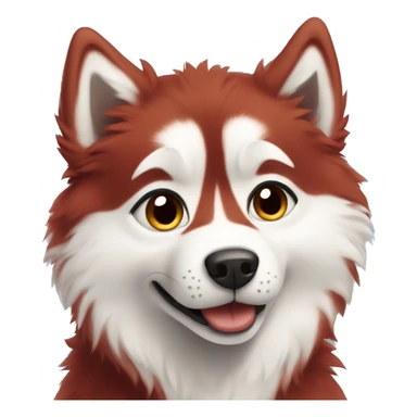 Cute Red fluffy husky  sticker