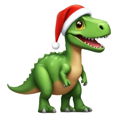 Dino wearing a Christmas hat sticker