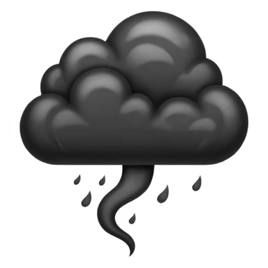 curved, black, poisonous, black smoke emitted sticker