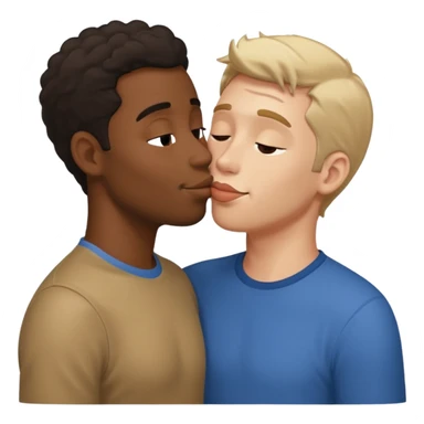 The black guy, kissing a white guy sticker