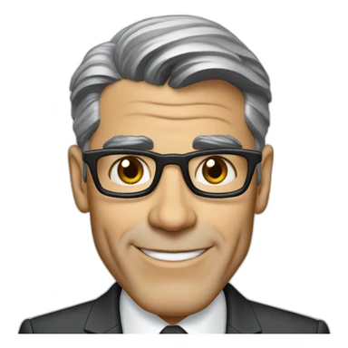 george clooney cartoon wearing suit sticker