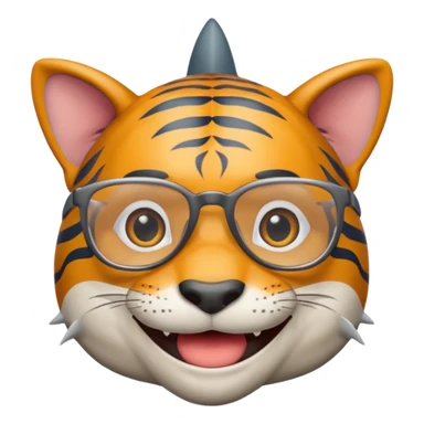 create me a slack emoji of a very old tiger shark with grey hair and glasses sticker